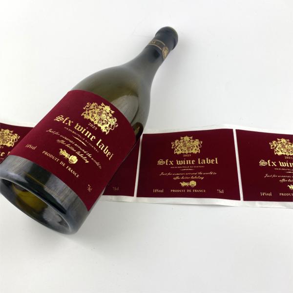 Red Velvet Wine Bottle Tags Silver Embossing Private Label Wine For Glass Bottles