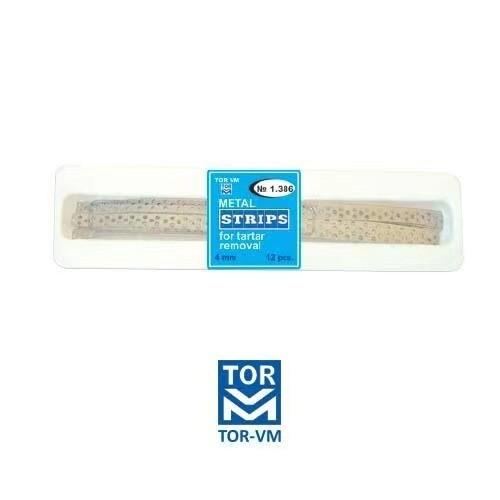 Flat Edge 12pcs/pk Class II Manual TOR VM Perforated Prophylactic Metal Strips for Tartar Removal Power Source Manual