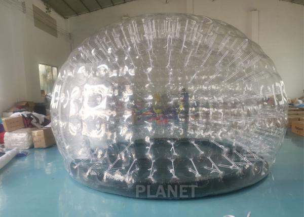 Camping Clear 0.7mm PVC Inflatable Dome Tent With Doors