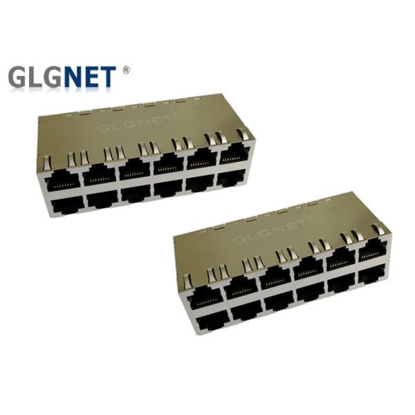 2x6 Magnetic Rj45 Connector Multi Port 1G Magnetic UPOE+ DIP Mounting Industrial Grade