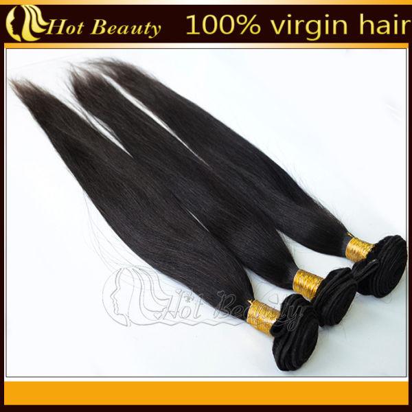 Natural Black Remy Virgin Human Hair Extensions Straight Type