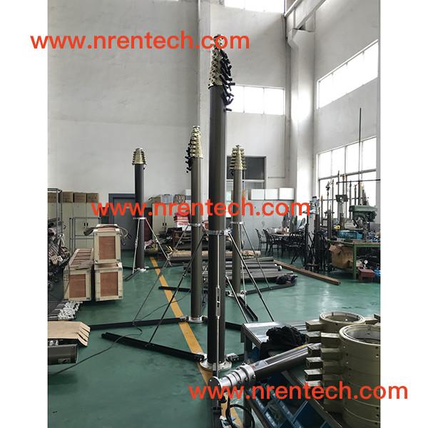 18m lockable pneumatic telescopic mast-3.1m retracted-150kg payloads- application for mobile telecom tower
