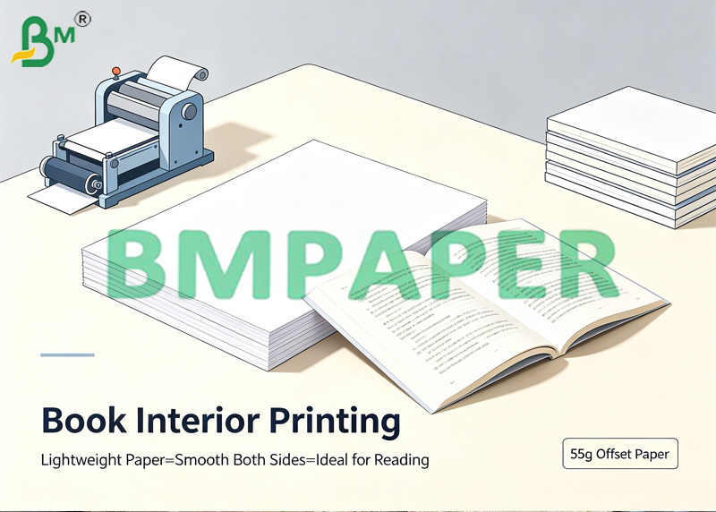 50g 53g 55g Uncoated Book Text Paper High Whiteness Book Printing Paper