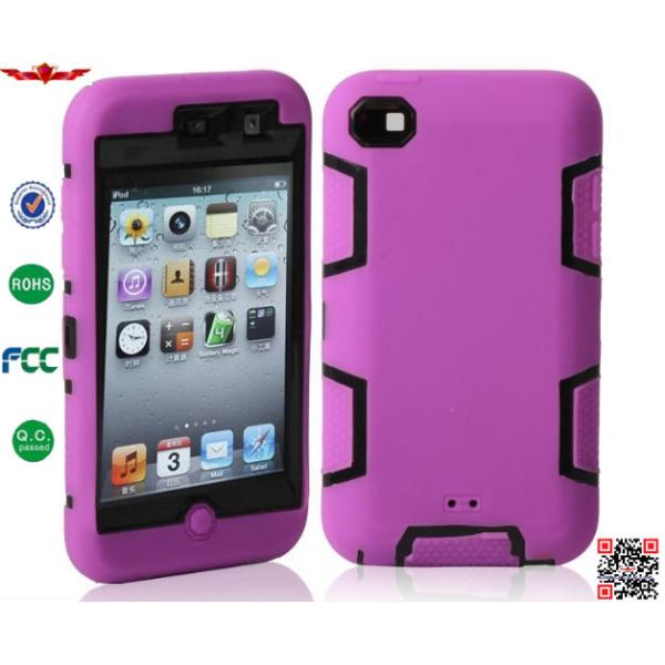 Hot Selling 100% Quality Guaranteed 3 in 1 Hybrid Silicone+PC Cover Cases For Ipod Touch 4