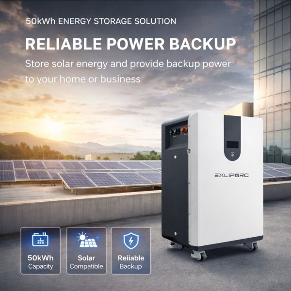 Solar Energy Storage Cabinet 51.2V 30kW 50kWh Split Phase Inverter 600Ah Movable LiFePO4 Battery for Home Application