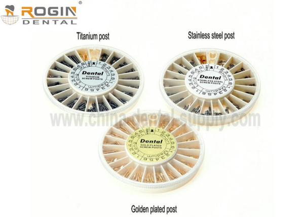 Titanium / Gold Plated Dental Screw Post 120/ 240 Pcs With Refill Screw Posts