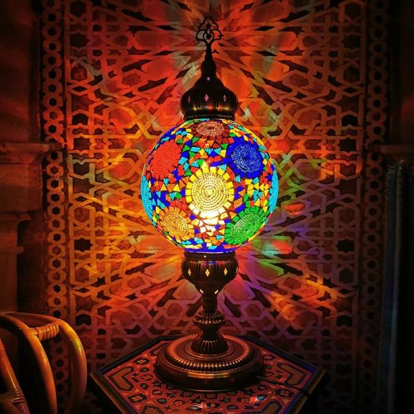 Mosaic Table Lamp Mediterranean Turkish Style Bedroom Study bulb table lamp(WH-VTB-17)