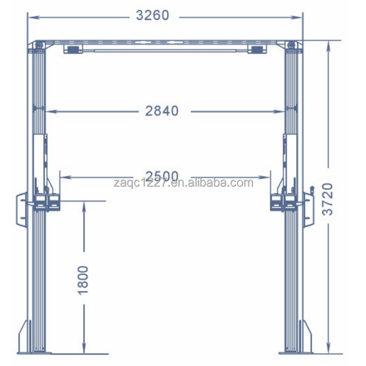 Two Post Hydraulic Auto Lift 5000kg Capacity 1800mm Lift Height Car Lifting Machine