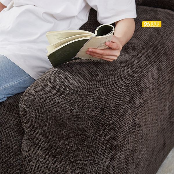 Compressed Chenille Fabric Sectional Sofa With Chaise Lounge For Small Spaces