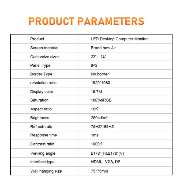 1920x1080P 23.8 pulgadas Monitor de juegos LCD 1K FHD Resolución 144Hz165Hz 180Hz 200Hz