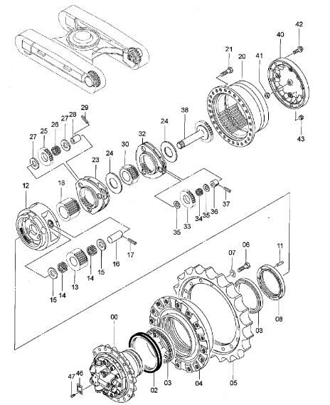 1026779 1027161 1027160 ZX200 Travel Device Carrier For Hitachi Excavator Final Drive