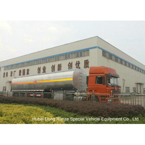 Liquid Alkali Tanker Trailer With Stainless Steel Polished Tank For Sodium Hydroxide