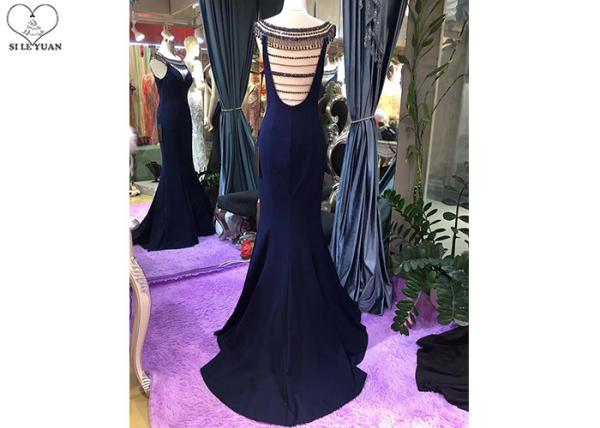 Small Train Mermaid Style Prom Dress Sleeveless Sexy Top Hollow Out Bead Tassels
