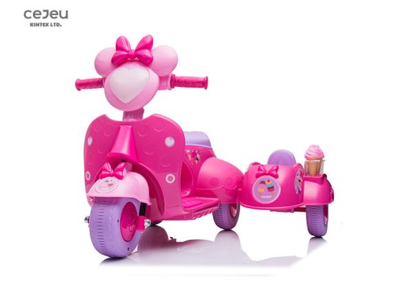 Tricycle Kids Riding Motorcycles 6V Chargeable Battery Front Heart Light