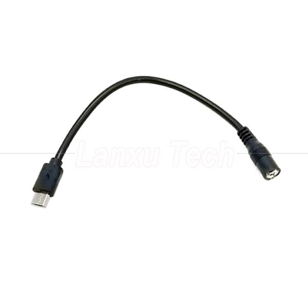 Micro USB Male to DC 3.5x1.35mm Female Jack Power Extension Cable for Fans LED Strips