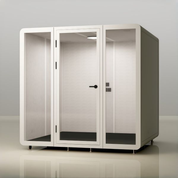 STC35dB Acoustic Performance Office Pod with Human Entry Sensing and Laminated Glass for Private Meetings