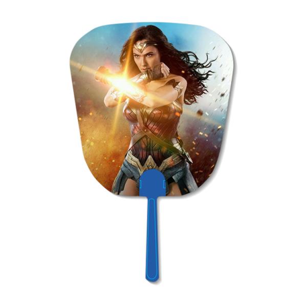 Durable Custom Lenticular Printing , Round Shape 3D Advertising Handle Fan