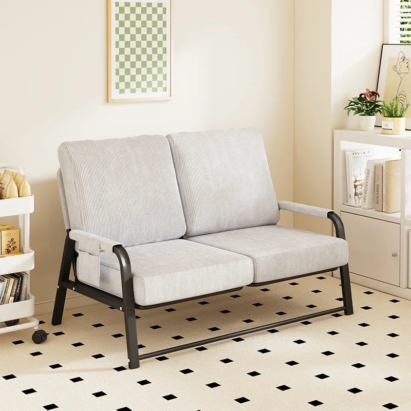 Japanese Two-seater Sofa Chair for Sitting and Lying on, Corduroy Fabric Bed
