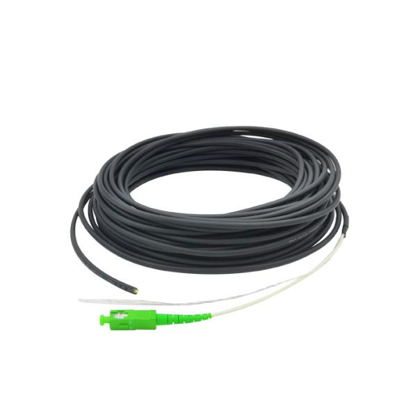 Black 4.0 FTTH Drop Cable Fiber Optical Patch Cord With 2.0 Connector SC/APC