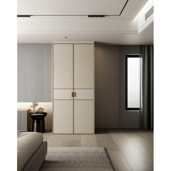 Puertas de armario modernas personalizadas con marco de aluminio y laminado de PVC