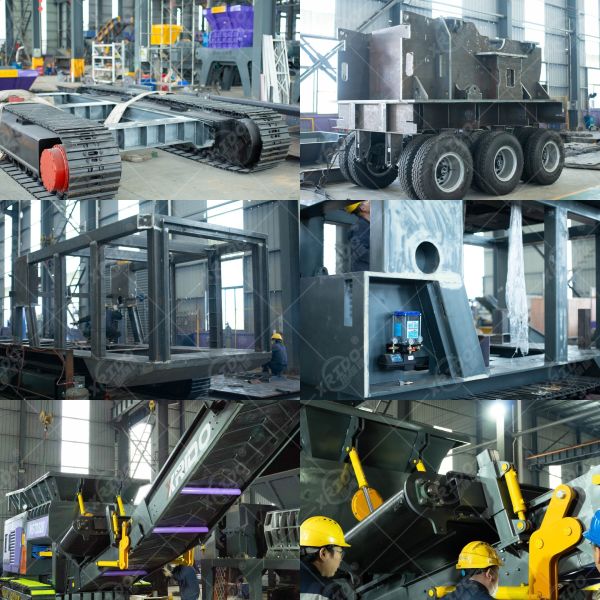 55 kw Power Double Shaft Design Multifunctional Tracked Mobile Shredder for Municipal Waste