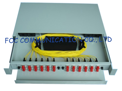 Fiber Optic Adapter Plate FC / UPC 12 Port White Color Suitable For Patch Panel
