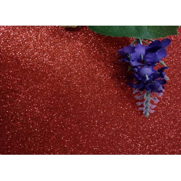 Magenta Red Glitter Fabric For Dresses , Cold Resistance Shiny Glitter Fabric