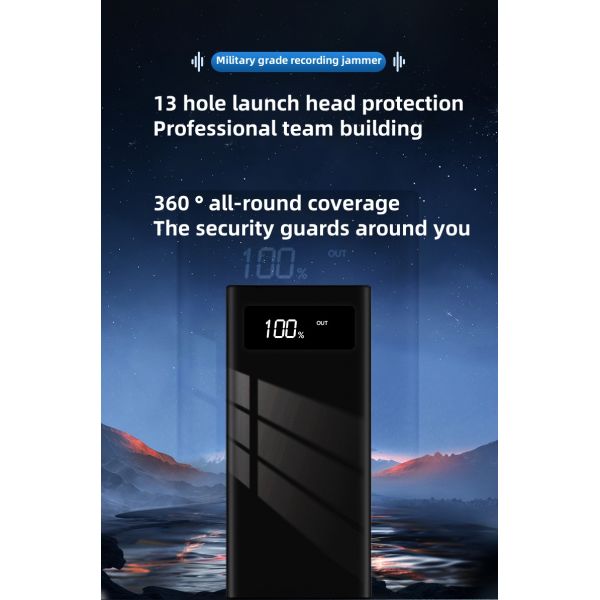 Function Security Display Portable Power Bank Style 9000mah for Long Time Audio Recording and AntiVoice Recorder Defense