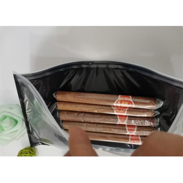 Brown LDPE Cigar Bag With Zippered Head Zip Lock Cigar Humidor Bags With Slider