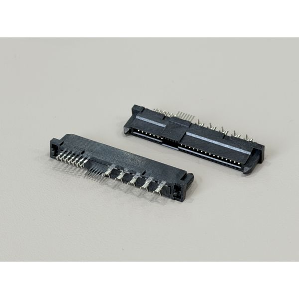 High-Speed SAS 29P IDC Female Cable Connector 180° with Peg, Phosphor Bronze Terminals & Gold G/F Contact | Electrical Signal Connector for PCB & Wiring Harness Customization