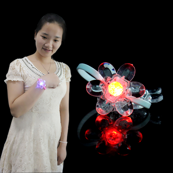 Crystal Flower LED Silicone Bracelet For Concert,Carnivals, Sporting Events, Party , Night Club