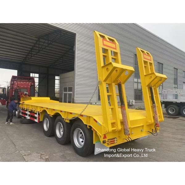 3 Axle 60 Ton Heavy Duty Lowbed Semi Trailer with Fuwa Axles