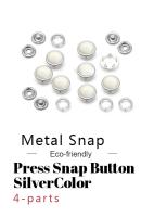 Bouton instantané de presse 15 millimètres de couleur d'argent