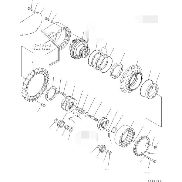 Excavator Planetary Gear Parts Final Drive Bearing PC200-8 PC100L-6 20Y-27-22220