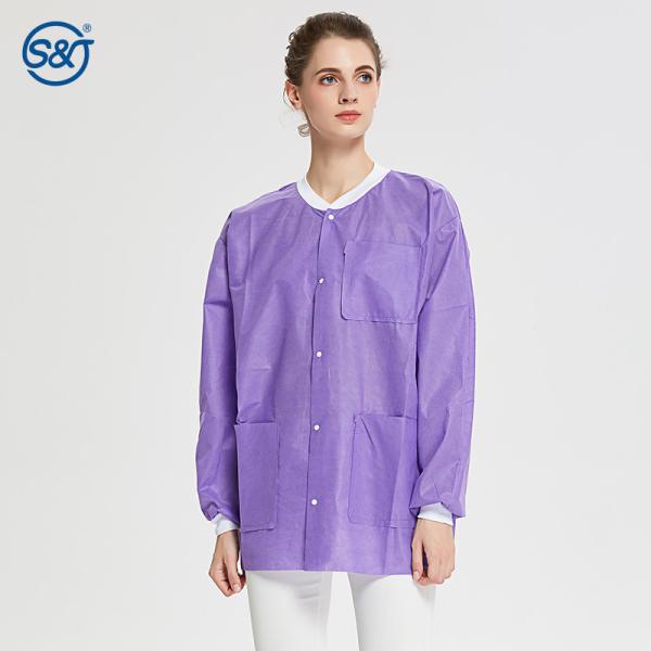S&J Color custom designs Disposable SMS Lab Coat men and women Lab jacket