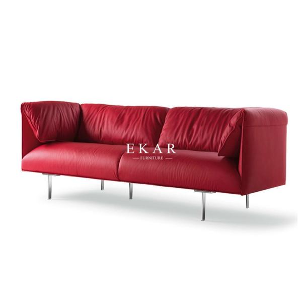 Italy Contemporary Simple Designed Modern Home Living Room Furniture Leather Sofa Set