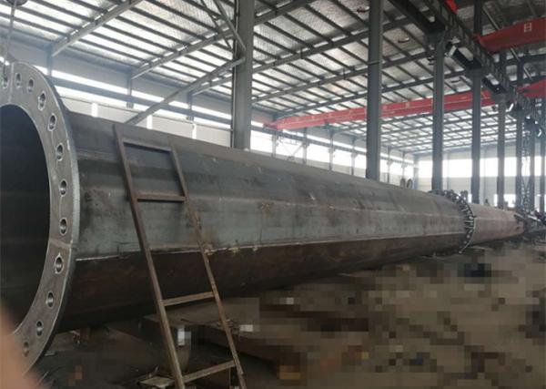 ASTM A36 Pylon Monopole Transmission Tower , Flange Connection Steel Monopole Tower