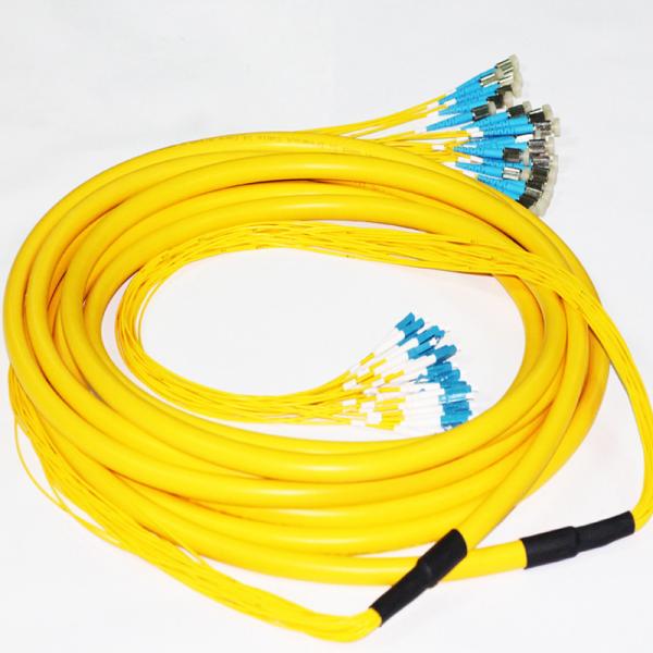 24 Cores Pre Terminated Fiber Optic Cable D4 To LC UPC Pre Installed Multiple