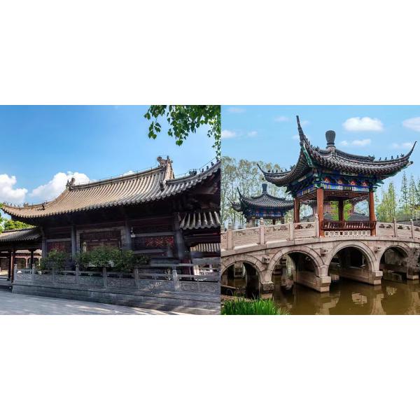 Uso Unglazed del proyecto de Matt Chinese Clay Roof Tiles Grey Old Korean Resort Villa