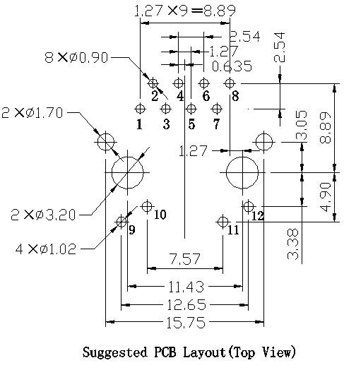 Rj45 With Magnetics 5-6605301-1 10/100 Ethernet Schematic Shielded With Leds