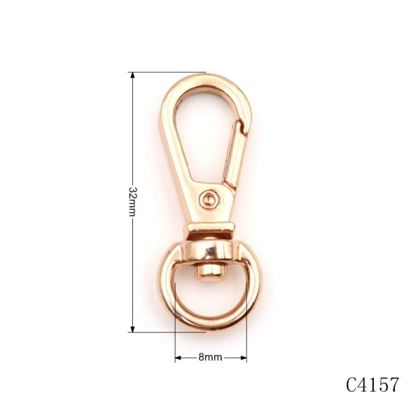 17mm Swivel Snap Hook Gold / Rose Gold Swivel Clasp Hooks For Keychain Accessories