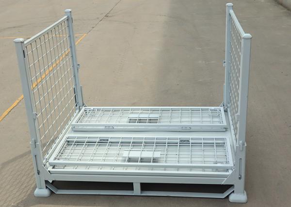 Practical Wire Mesh Pallet Cage Stackable Steel Stillages For Logistics