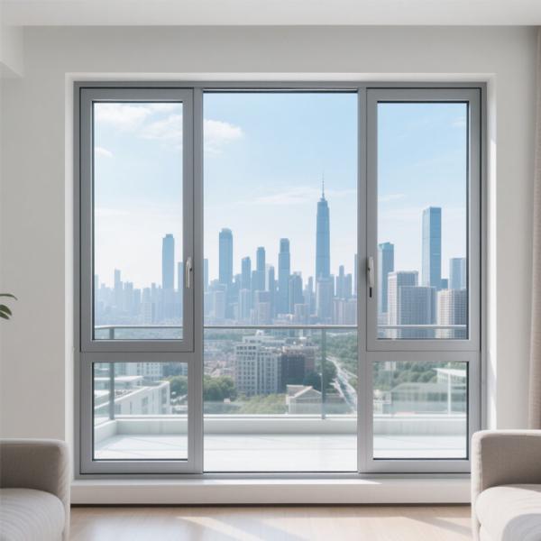 Ventana corrediza de aluminio blanco con 10 años de garantía, insonorizada
