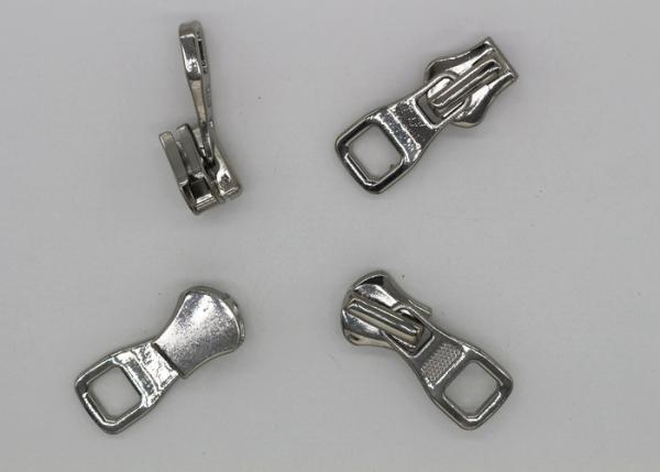 Silver Color Coat Zipper Pull Replacement Parts , Zinc - Alloy Metal Zipper Slider