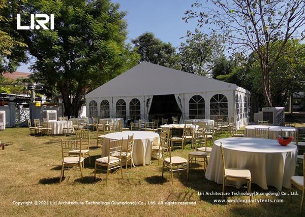 Barraca de alumínio de quatro canais com tampa de pvc branca para eventos exteriores do casamento