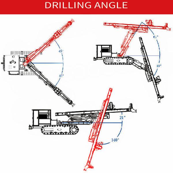 Hard Rock Borehole Drilling Machine Power 93kw Surface Drill Rigs Mining Crawler Drilling Rig