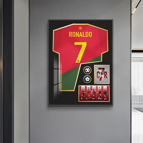 Rectangle Wall Art 3D Ronaldo Football Jersey Photo Frame for Living Room and Bedside