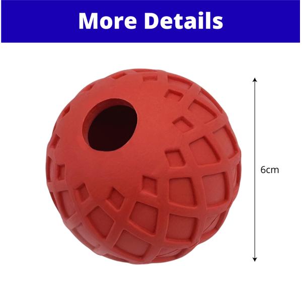 Pet Rubber Ball Dog Toy With Hole Durable Fun Teeth Cleaning
