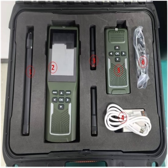 FPV warning RF fingerprint recognition 3-sec response, multi-brand drone support, portable handheld device with audio-light-vibration alerts