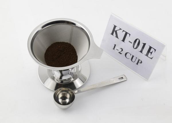 1-2 Cup Eco-frindly Stainless Steel Pour Over Coffee Maker Gift Set With Scoop